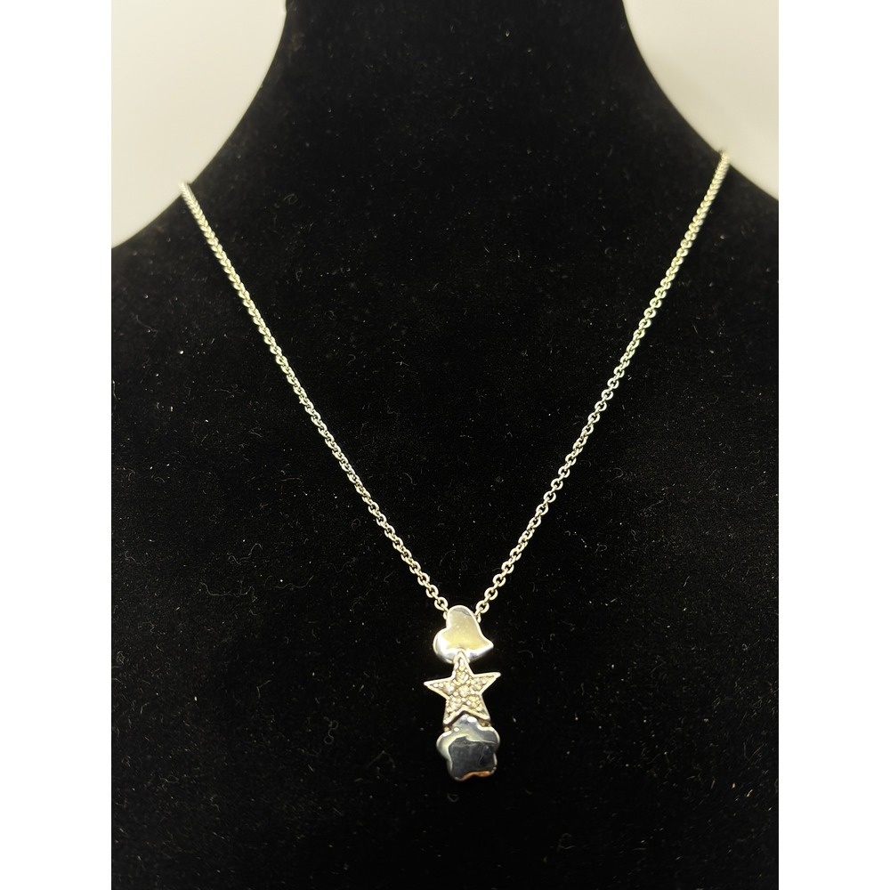 Nine West Nine & Company Necklace Womens OS Silver Heart Star Flower Pendant
